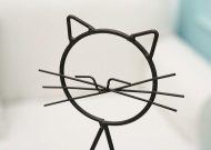 Iron Kitty Cat with Glass Heart Vase Propagation Station Planters - Image 6