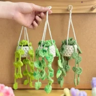 Pothos Car Hanging Plant Crochet Pattern - Flower Basket — pothos car hanging crochet pattern