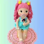 Crochet Doll Pattern with Pink Hair — crochet doll pattern