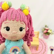 Crochet Doll Pattern with Pink Hair crochet doll pattern — photo 4