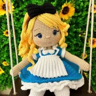 Alice in Wonderland Crochet Pattern - Handmade Doll with White Rabbit - Beginner to Advanced Amigurumi Design alice in