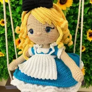 Alice in Wonderland Crochet Pattern - Handmade Doll with White Rabbit - Beginner to Advanced Amigurumi Design alice in