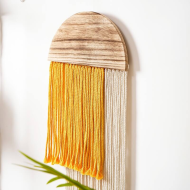 Wooden Semicircle Macrame Wall Decor - Image 6