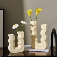 Wavy U Pastel Ceramic Vase - Image 3