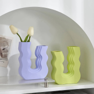 Wavy U Pastel Ceramic Vase - Image 2