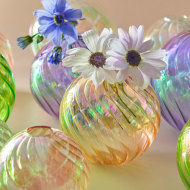 Spiral Glass Mini Ball Vase (3 Pack) - Image 2