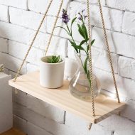 Wooden Rope Swing Wall-Mounted Shelf - Image 3