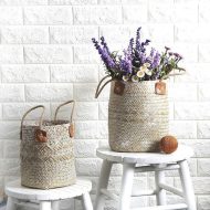 Woven Storage Baskets with Handles - Image 2
