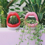 Pucker Up Lips Ceramic Planter - Image 4
