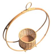 Hand-Woven Bamboo Hanging Planter Basket - Image 8