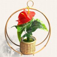 Hand-Woven Bamboo Hanging Planter Basket - Image 3