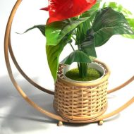 Hand-Woven Bamboo Hanging Planter Basket - Image 6