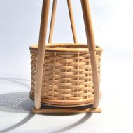 Hand-Woven Bamboo Hanging Planter Basket - Image 4