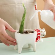 Glazed Ceramic Kitty Planter - Image 5
