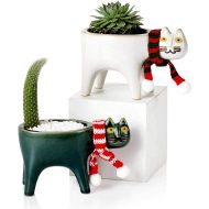 Glazed Ceramic Kitty Planter - Image 8