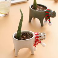 Glazed Ceramic Kitty Planter - Image 6