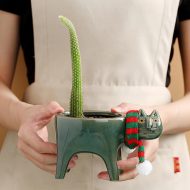 Glazed Ceramic Kitty Planter - Image 3