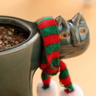 Glazed Ceramic Kitty Planter - Image 7