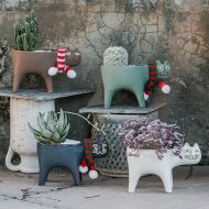 Glazed Ceramic Kitty Planter - Image 11
