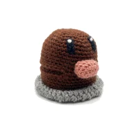 Diglett reversible crochet pattern — a left side view of the Diglett amigurumi