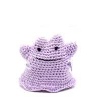 Ditto reversible crochet amigurumi pattern - Pokeball transforming into Ditto Pokemon toy - step by step crochet project