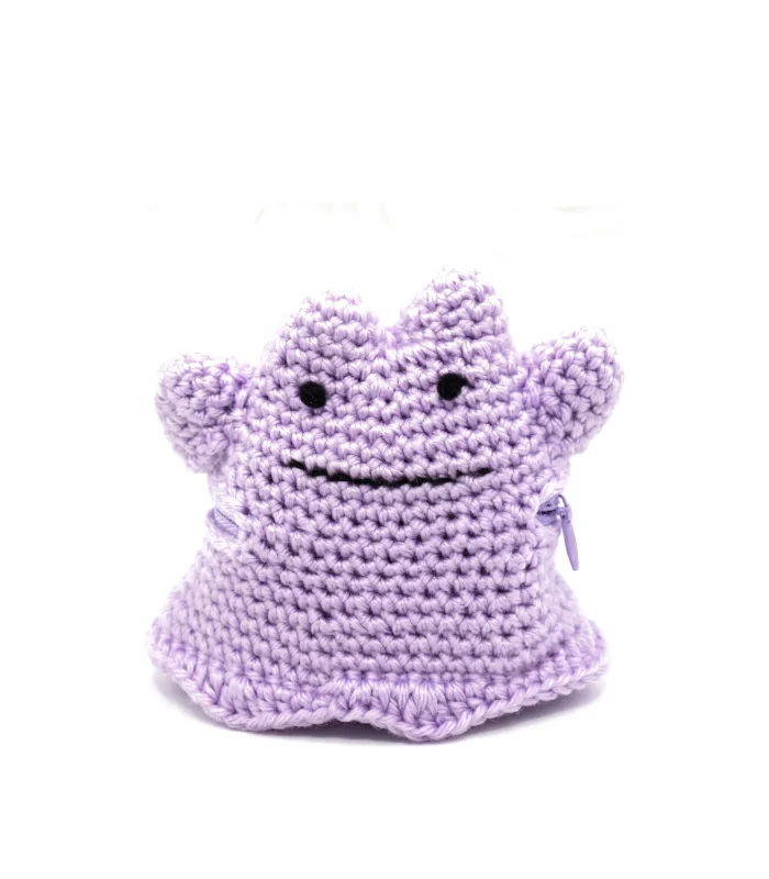 Ditto reversible crochet amigurumi pattern - Pokeball transforming into Ditto Pokemon toy - step by step crochet project