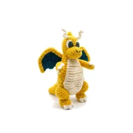 Dragonite reversible crochet pattern — a left side view of the Dragonite amigurumi