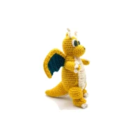 Dragonite reversible crochet pattern — a right side profile of the Dragonite amigurumi