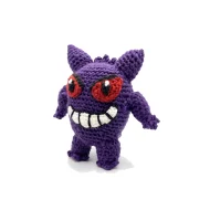 Gengar reversible crochet pattern — a left side view of the Gengar amigurumi