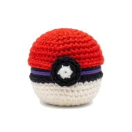 Gengar reversible crochet pattern — the pattern crocheted up as a closed ball