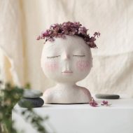 Peaceful Dream Sleeping Face Planter Vase - Image 14