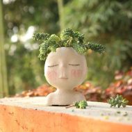 Peaceful Dream Sleeping Face Planter Vase - Image 9