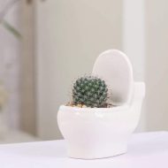 Handmade Ceramic Toilet Succulent Planter - Image 6