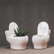 Handmade Ceramic Toilet Succulent Planter - Image 4