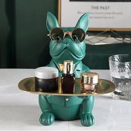 Cool French Bulldog Piggy Bank and Platter Statue - Image 5