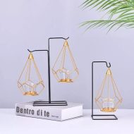 Geometric Iron Hanging Lantern Candle Holder or Vase - Image 8