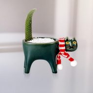 Glazed Ceramic Kitty Planter - Image 9