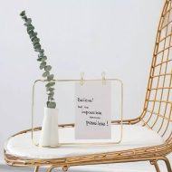 Iron Photo Display Frame with Ceramic Vase and Clips - Image 6