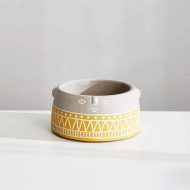 Native Tribal Pattern Ceramic Face Planter - Image 15