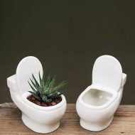 Handmade Ceramic Toilet Succulent Planter - Image 3