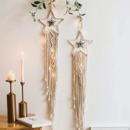 Night Sky Macrame Dreamcatcher Hanging Tapestry - Image 6
