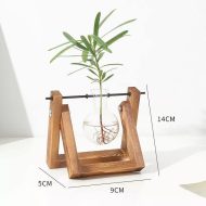 Glass Propagation Vase with A-Frame Wooden Stand - Image 9
