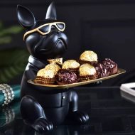 Cool French Bulldog Piggy Bank and Platter Statue - Image 7