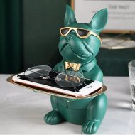 Cool French Bulldog Piggy Bank and Platter Statue - Image 3