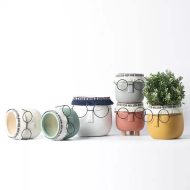 Ceramic Abstract Sleeping Face Planter with Headband and Glasses - Image 4