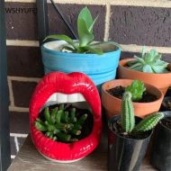 Pucker Up Lips Ceramic Planter - Image 12