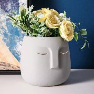 Ceramic Abstract Sleeping Face Planter - Image 9
