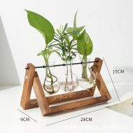 Glass Propagation Vase with A-Frame Wooden Stand - Image 13