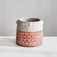 Native Tribal Pattern Ceramic Face Planter - Image 8