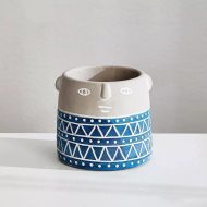 Native Tribal Pattern Ceramic Face Planter - Image 12
